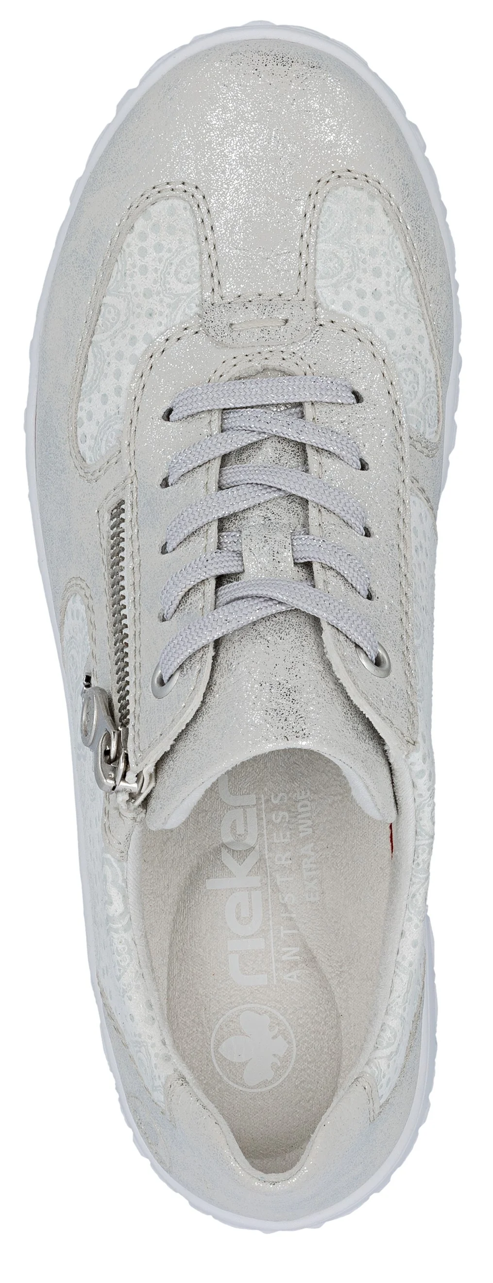 Silver/White Lace Up W Side Zip - Image 3