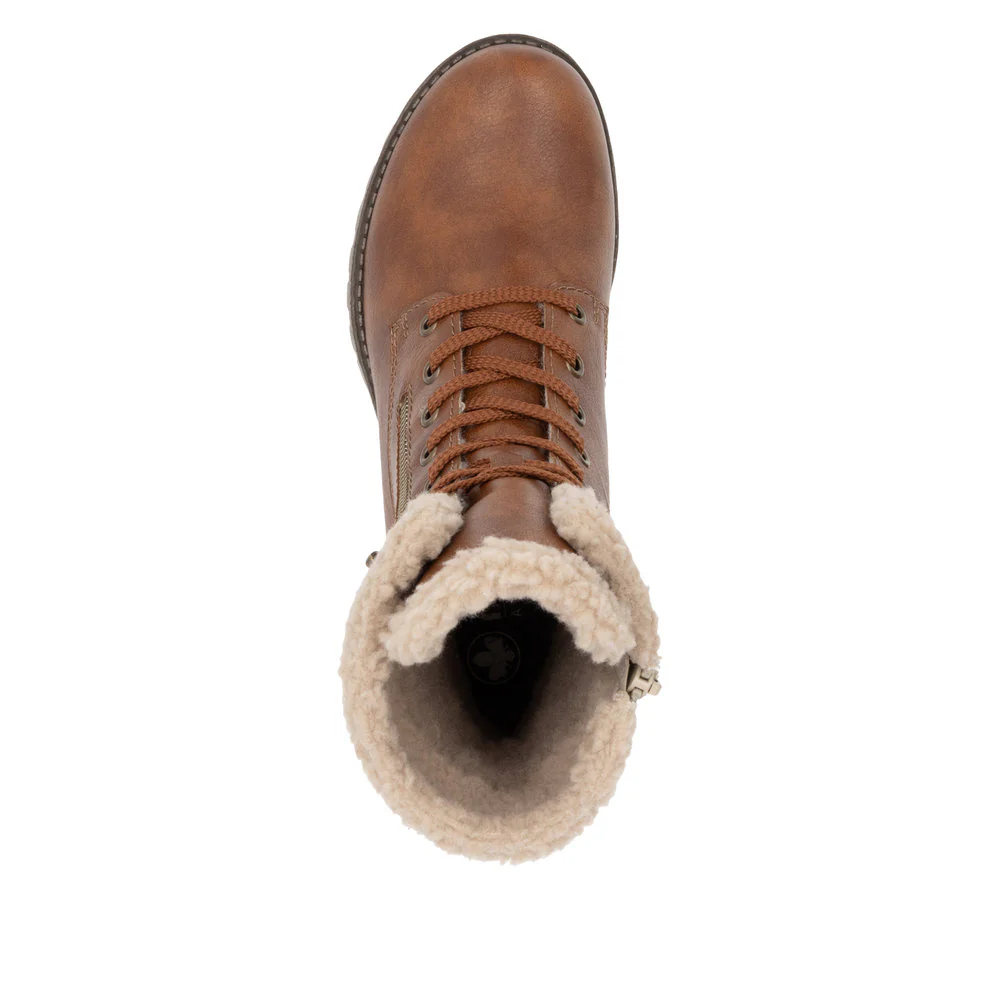 Tan Warm Lined Lace Up Boot - Image 8