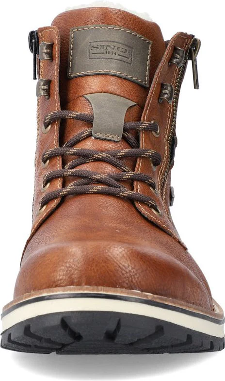 Warm Lined Lace Up Boot Toffee - Image 4