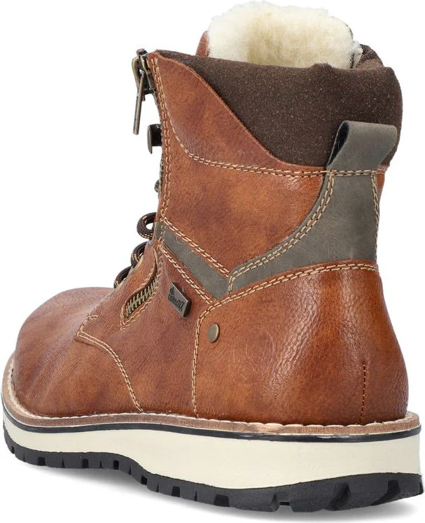 Warm Lined Lace Up Boot Toffee - Image 5
