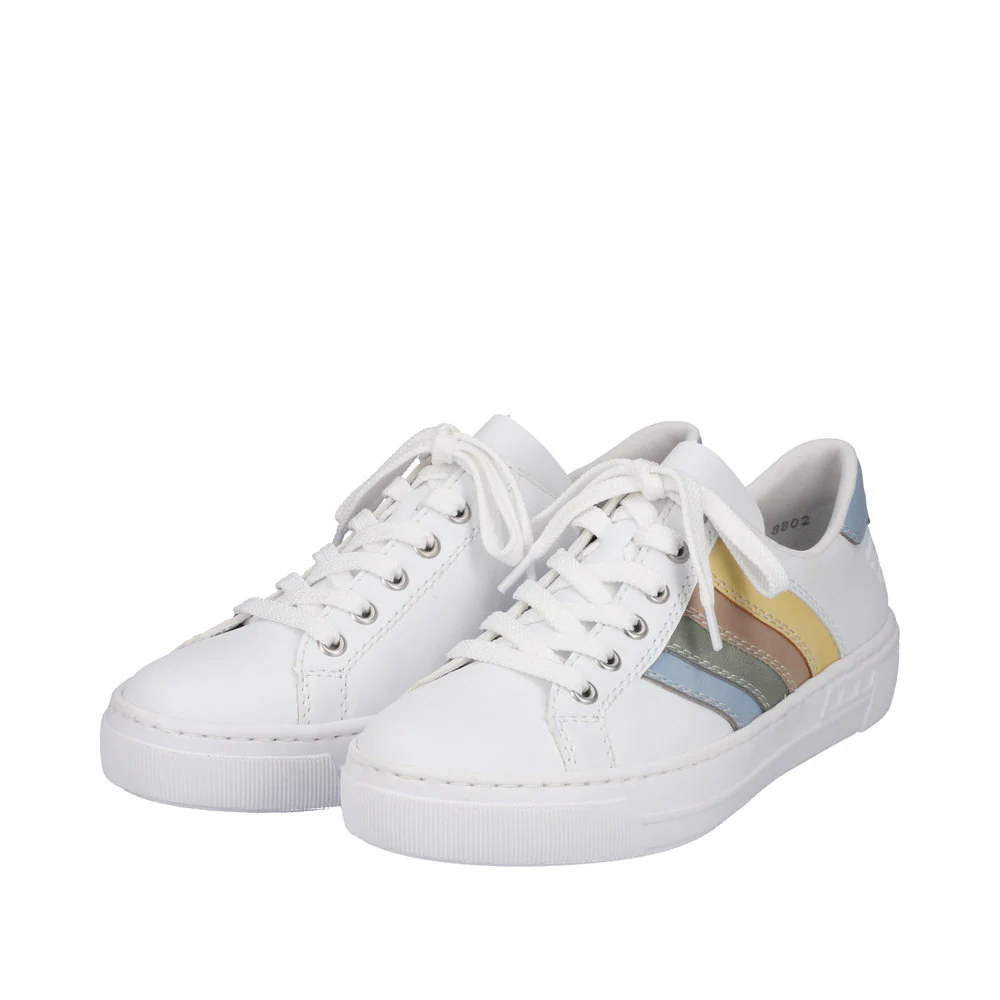White Multi Stripe Lace Up - Image 6