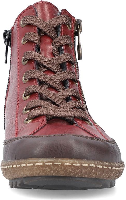 Wine Lace Up Ankle Boot - Image 4