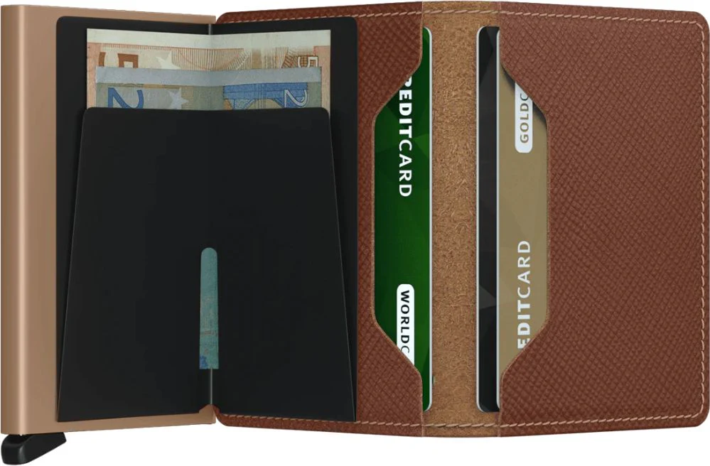 Slimwallet Saffiano Caramel - Image 3