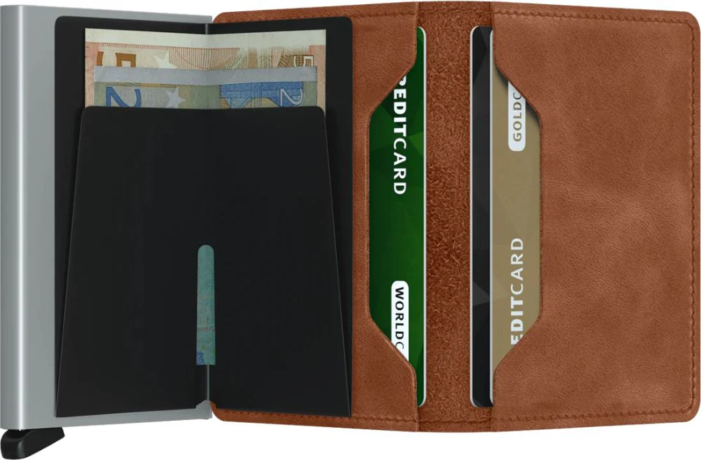 Slimwallet Vintage Cognac-silver - Image 3