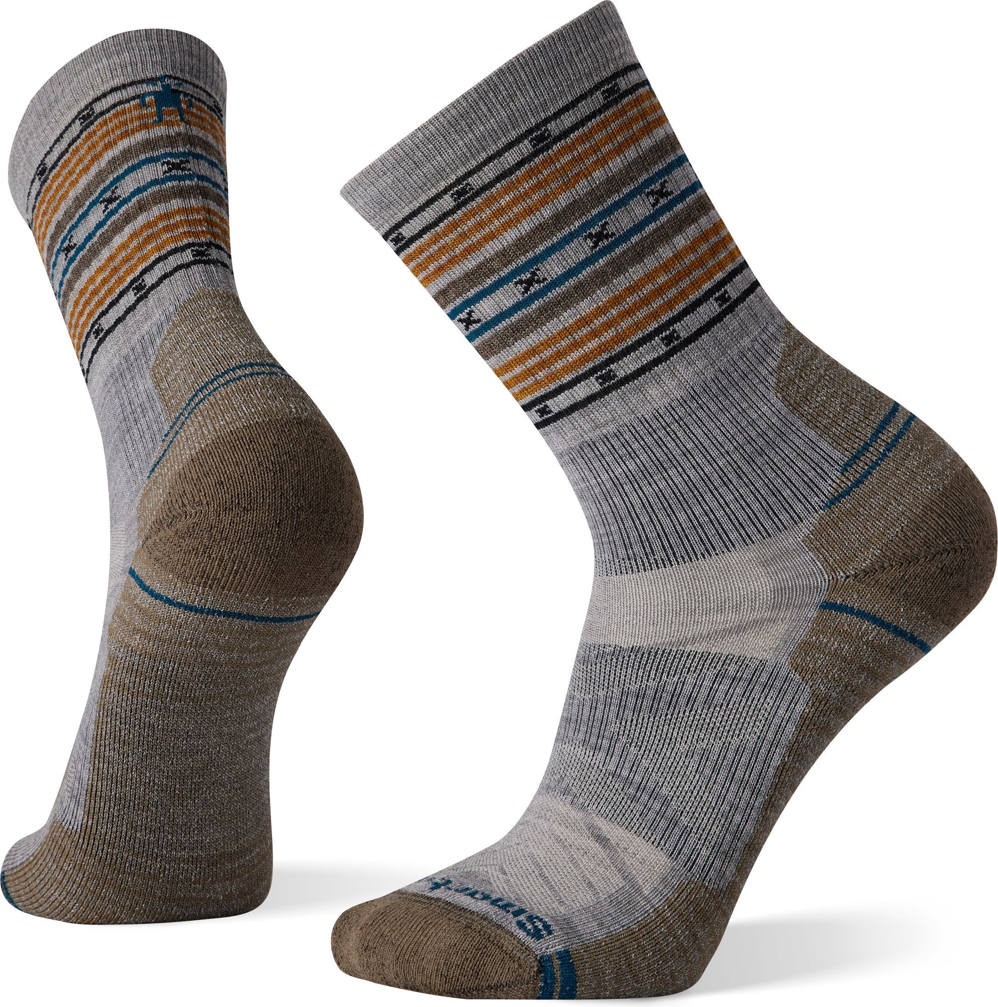 M Hike Light Cushion Spiked Stripe Crew Light Grey