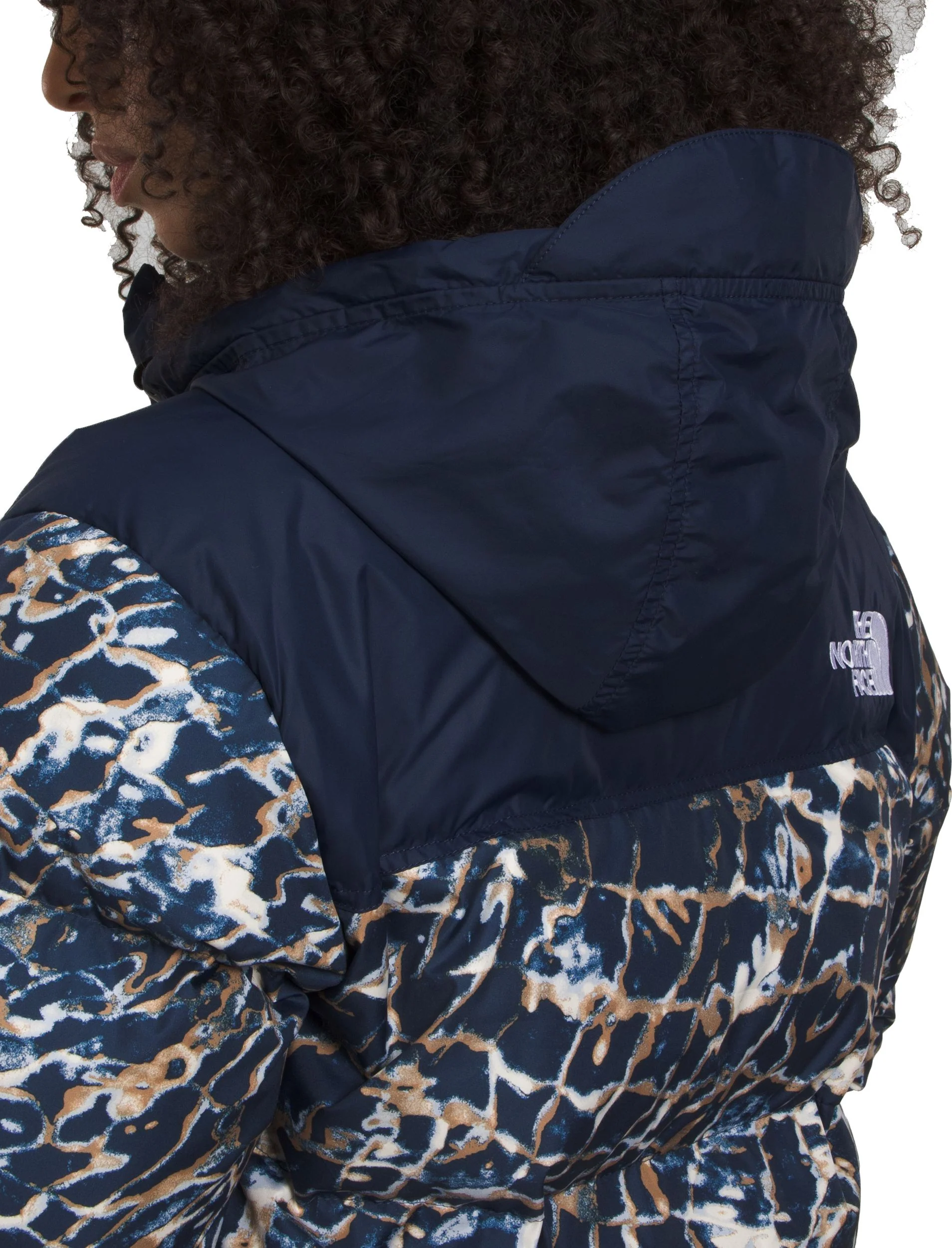 Women's 1996 Retro Nuptse Jacket Dusty Periwinkle Water Distortion Summit Navy - Image 2