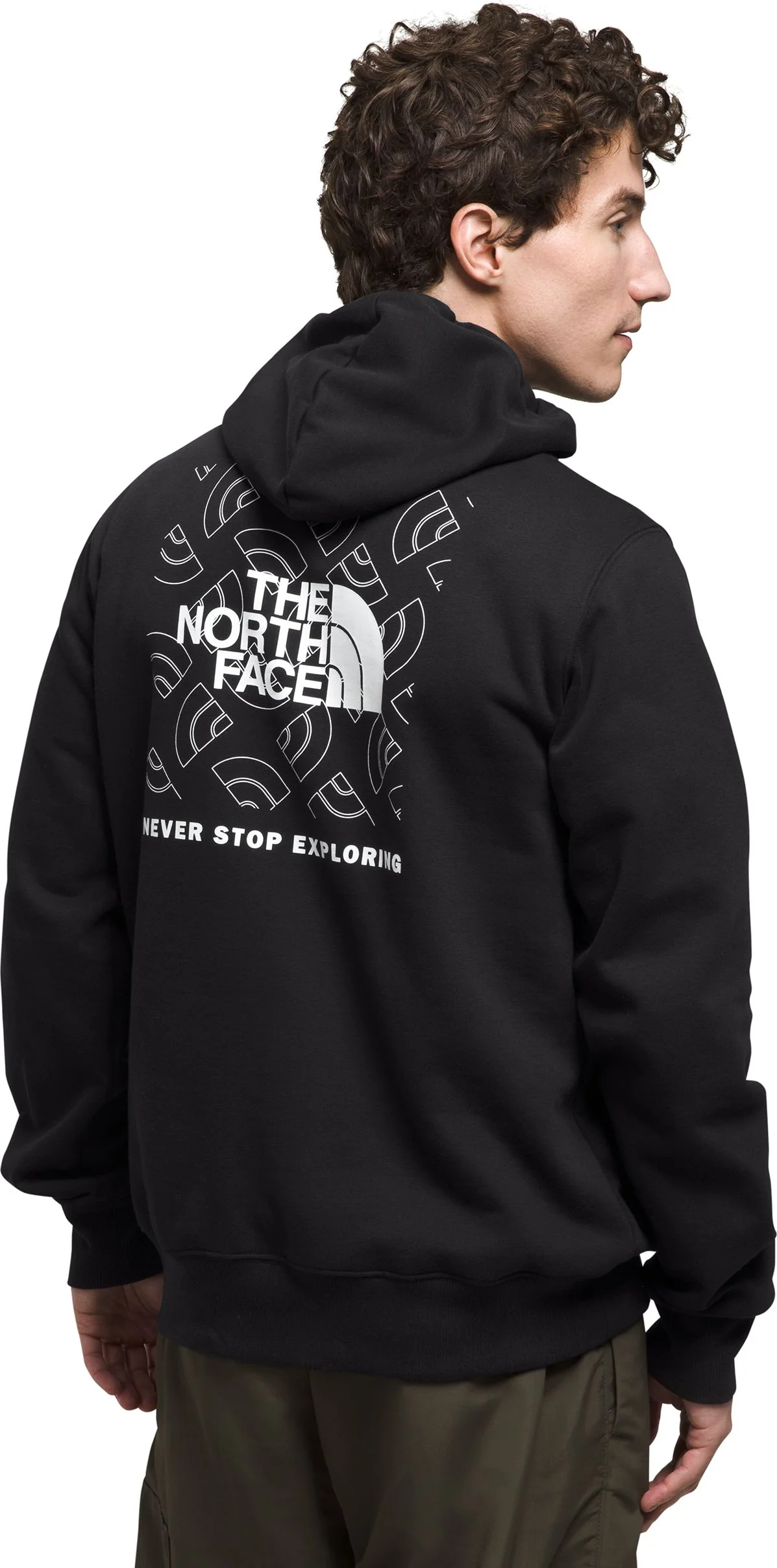 Men's Box Nse Pullover Hoodie TNF Black TNF Black Half Dome Outline Print - Image 2