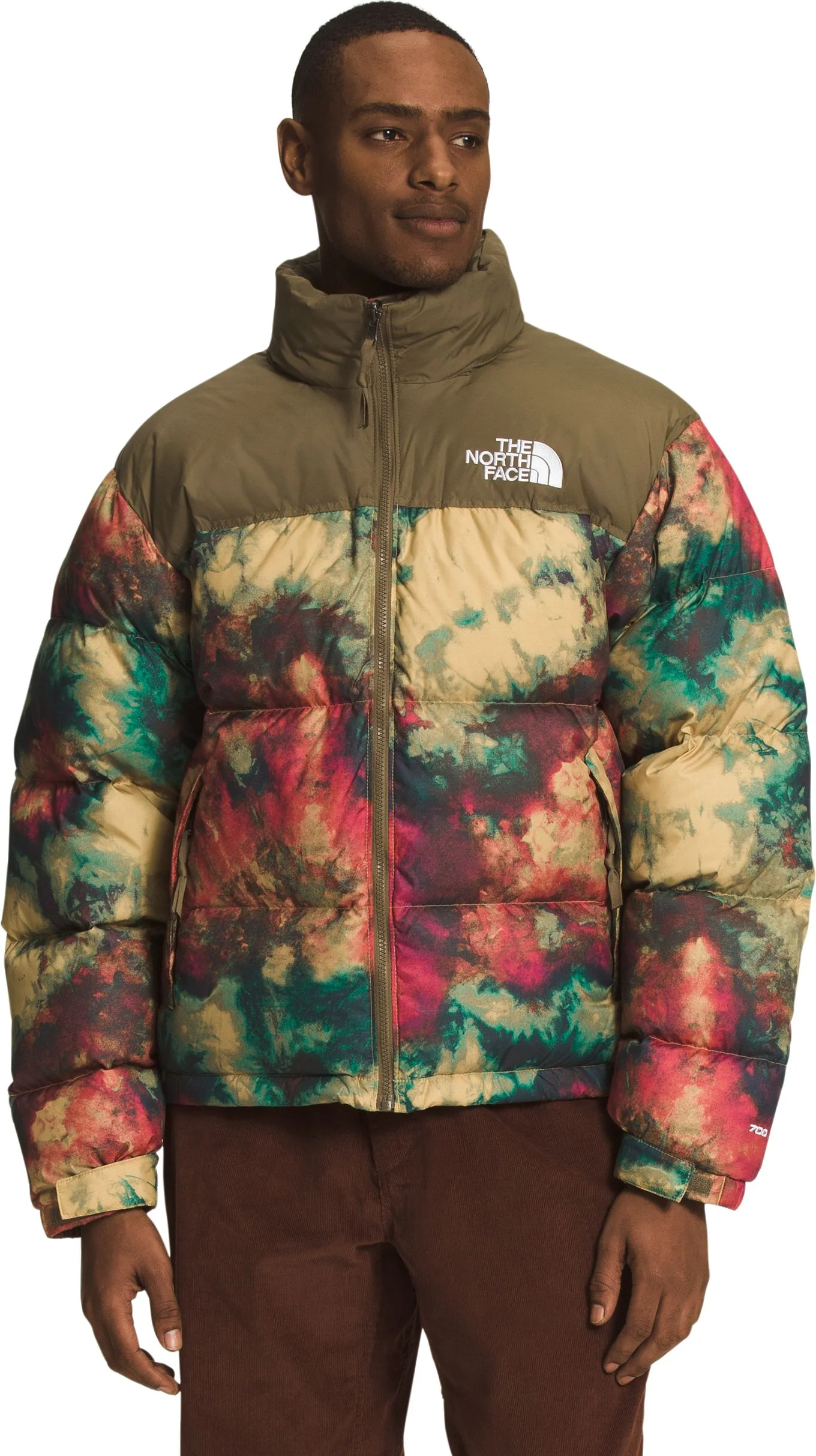 Men's Printed 1996 Retro Nuptse Jacket Antelope Tan Ice Dye Print - Image 2