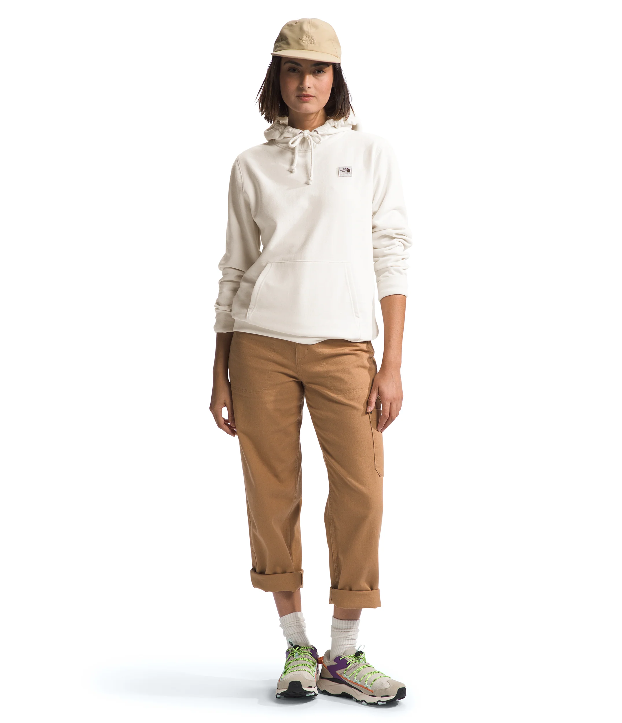 Women's Heritage Patch Pullover Hoodie White Dune - Image 2