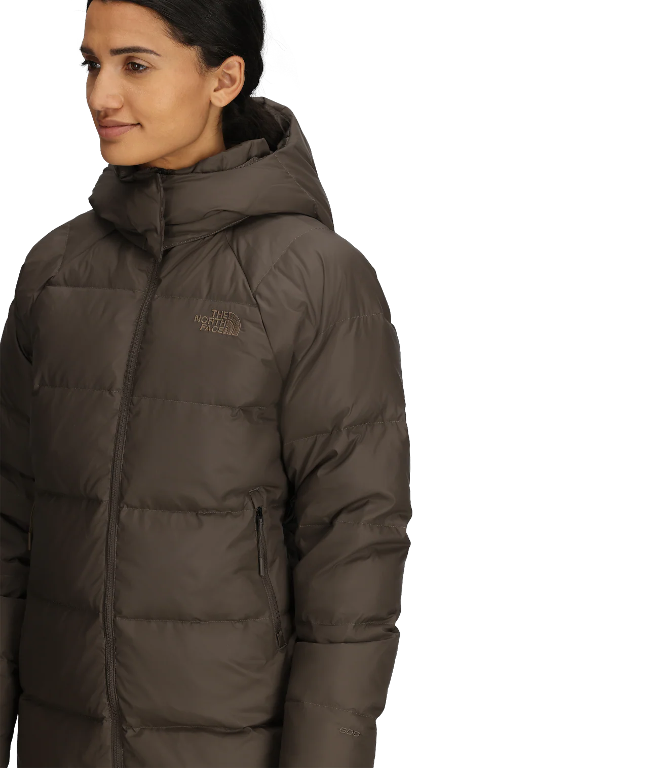Women's Hydrenalite City Down Hooded Parka Smokey Brown - Image 3