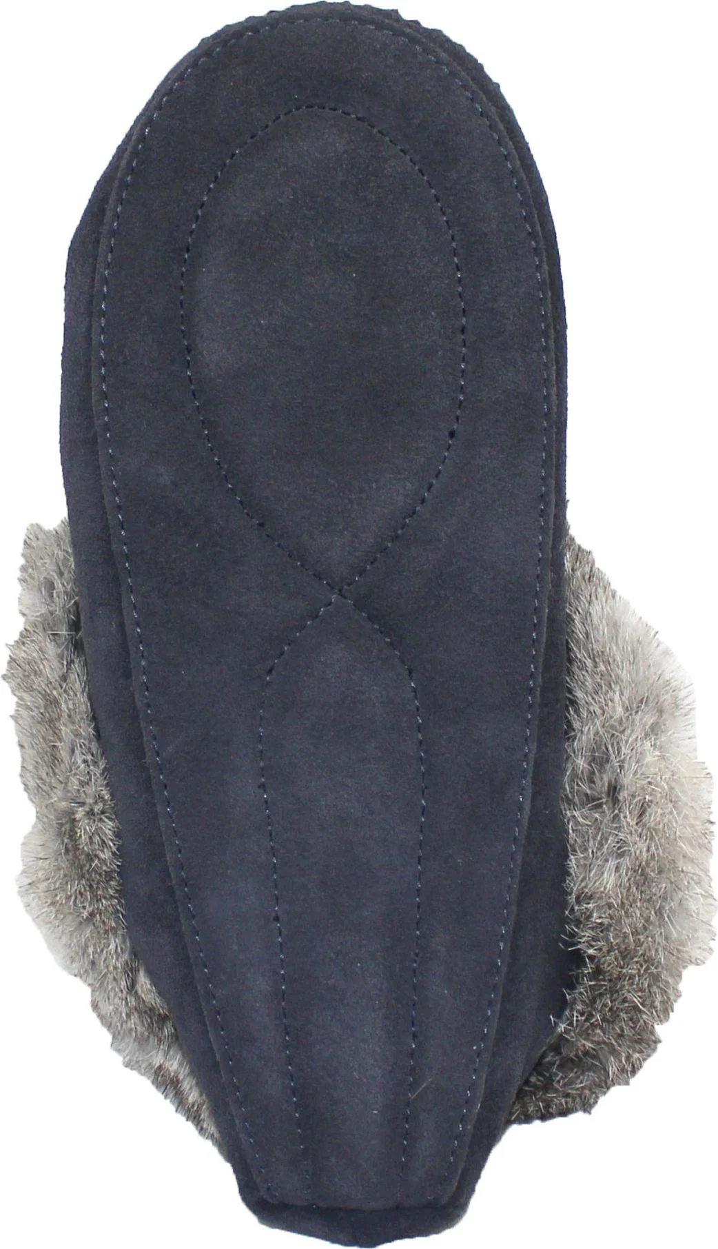 Beaded Mocc With Fur Trim Navy - Image 5