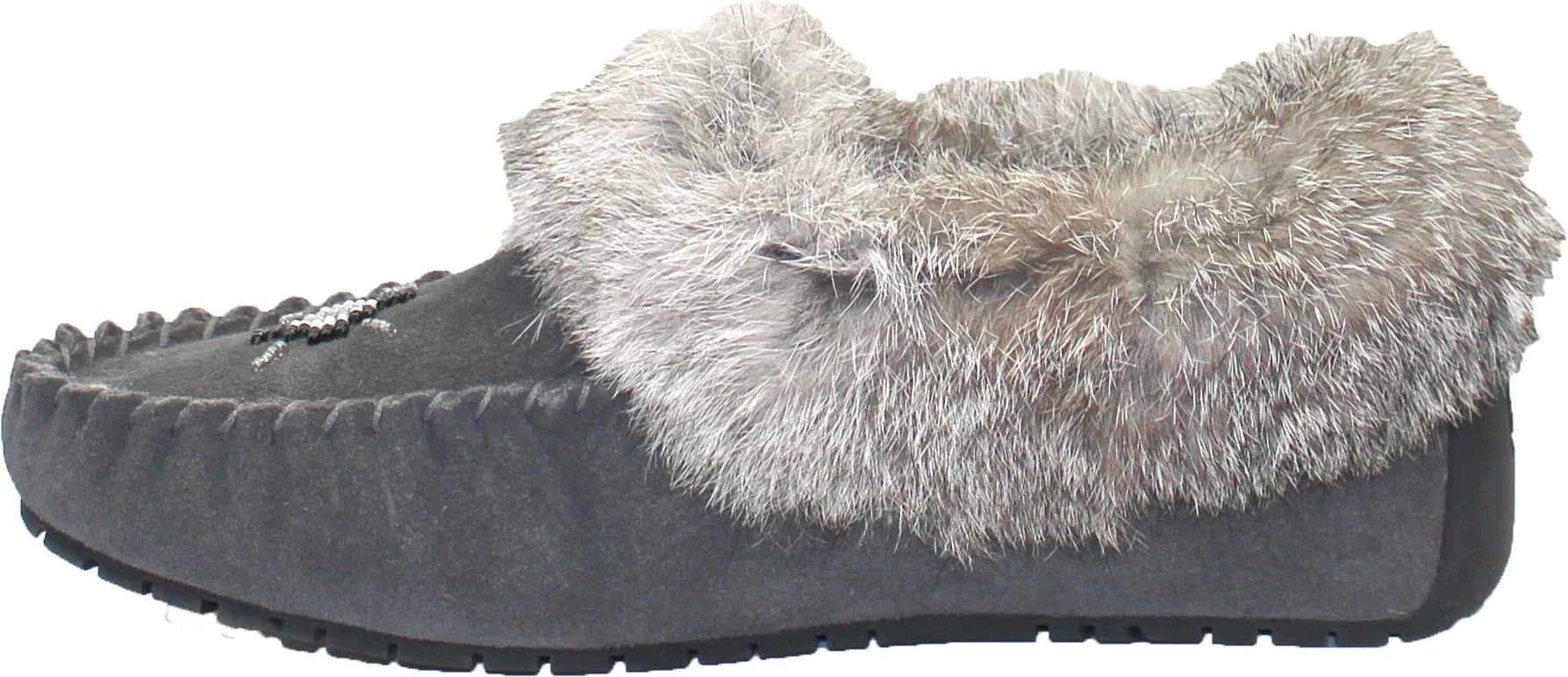 Hard Sole Charcoal Suede Slipper - Image 2