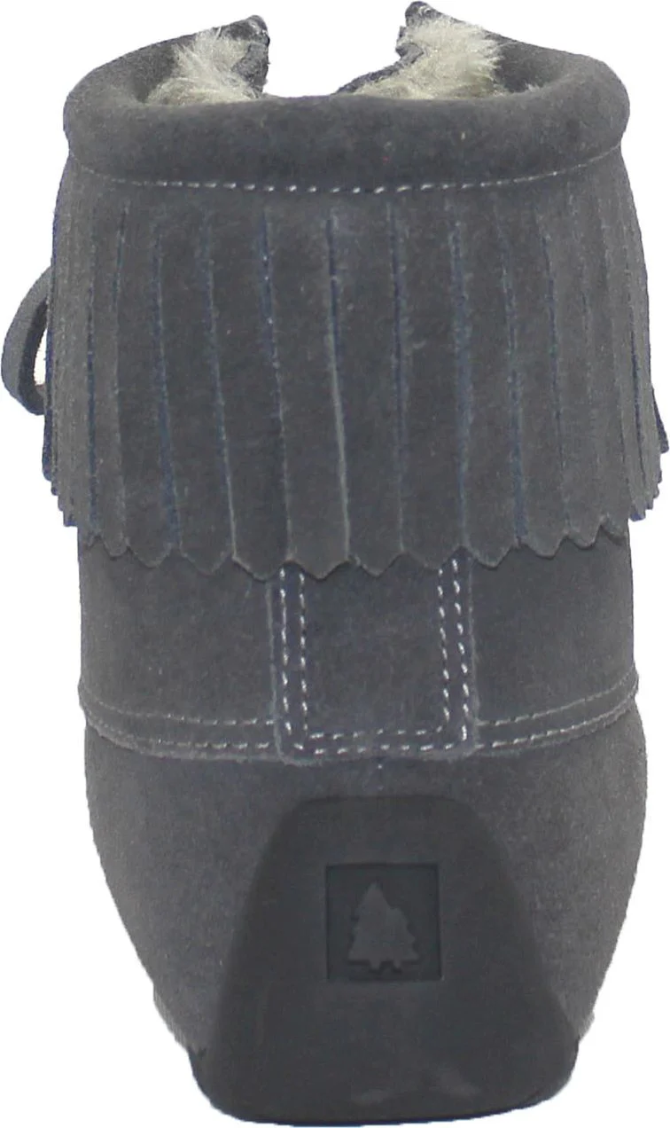Short Laceup Charcoal Suede Boot - Image 4
